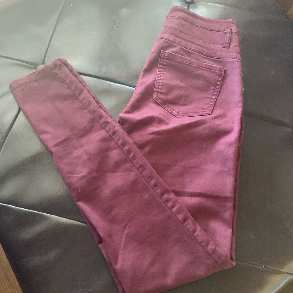 Refuge Burgundy hi-waisted skinny jeans